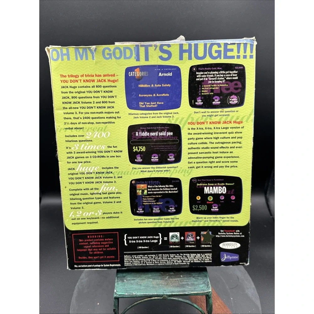 VTG Big Box You Don't Know Jack XXXL PC Game Win 95/Mac | Circuit City